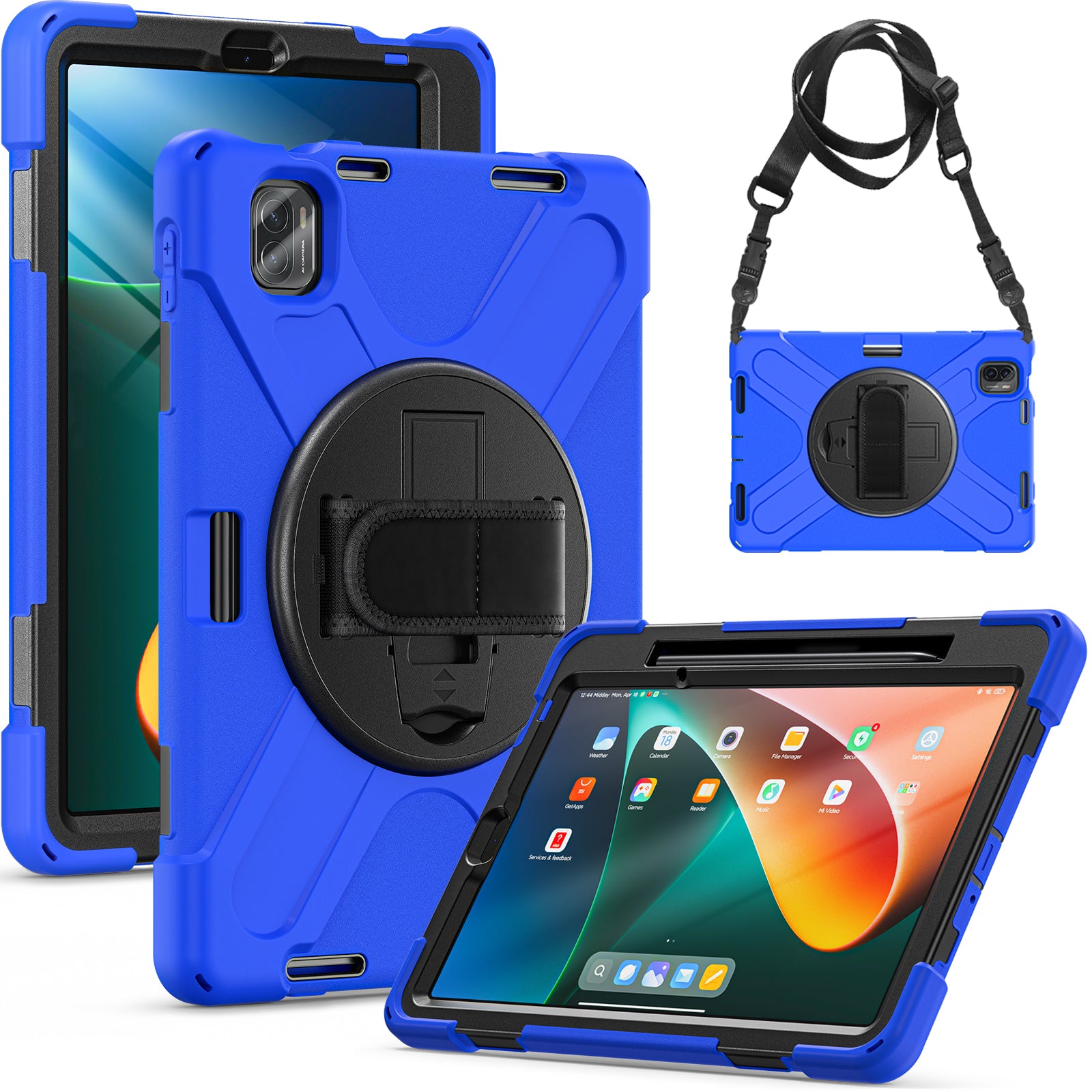 For Xiaomi Pad 5 Case Hand Strap Kickstand PC+Silicone Tablet Cover with Shoulder Strap For Xiaomi Pad 5 Case Hand Strap Kickstand PC+Silicone Tablet Cover with Shoulder Strap